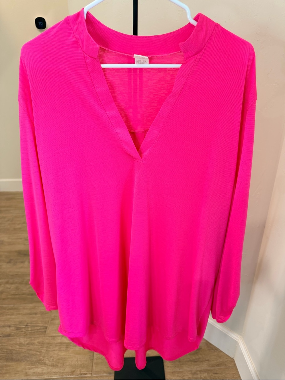 2XL Bright Pink High-Low Tunic Top